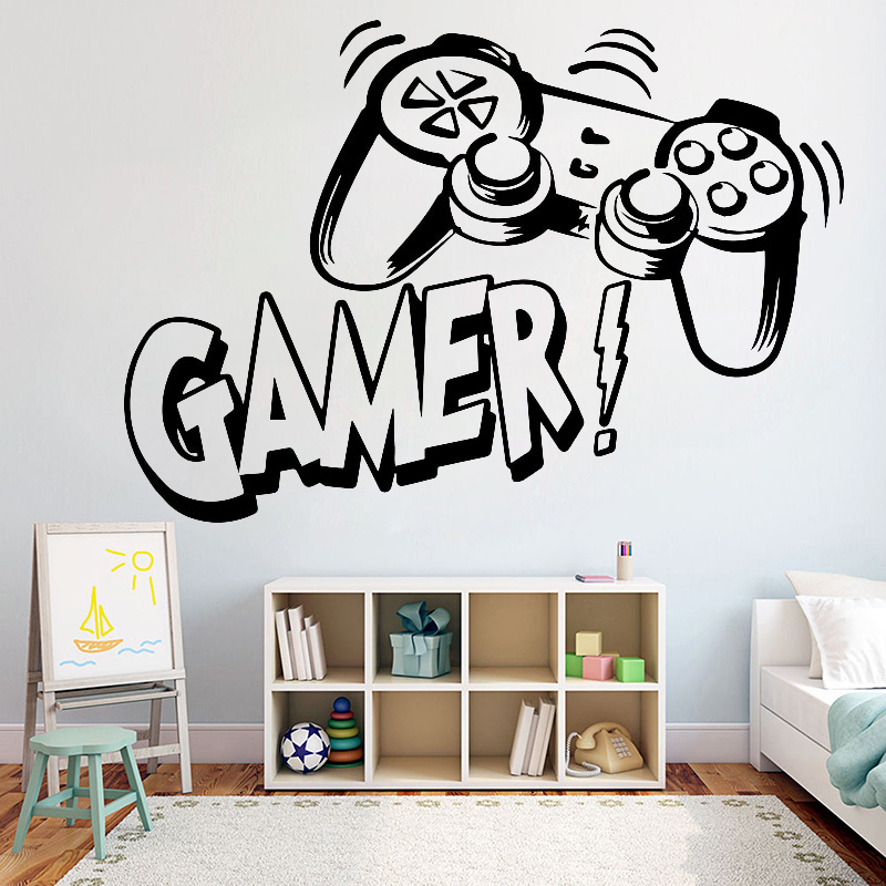 Gaming Accessories Wallpaper - Adesivo murale per cameretta per videogiochi