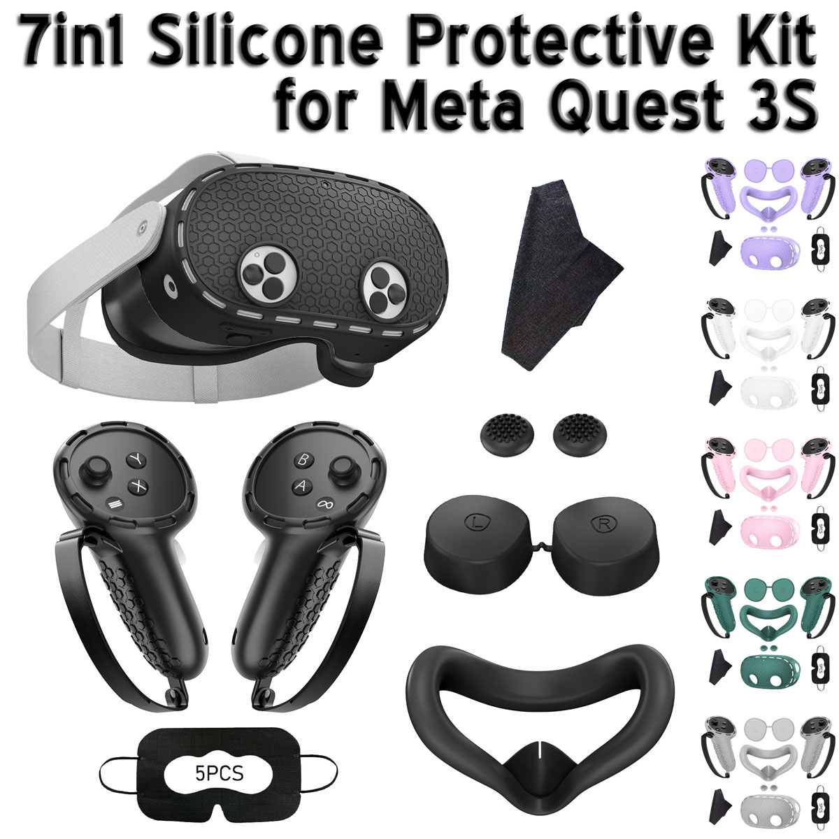 Controller Grip Cover - Kit Protettivo in Silicone 7-in-1 per